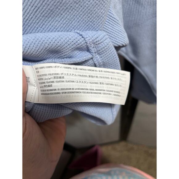 Abercrombie & Fitch Long-Sleeve Oversized Waffle Lounge Tee NWT S/M Periwinkle - Picture 3 of 5